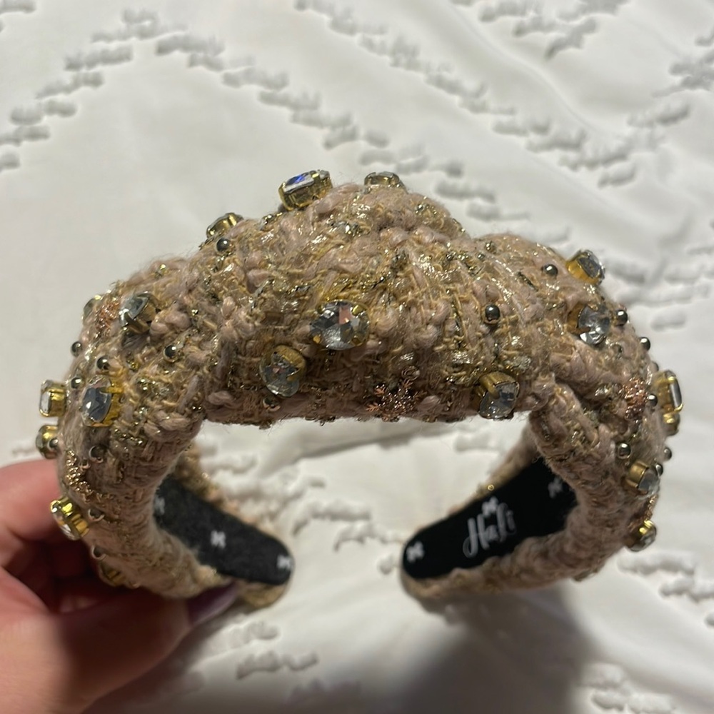 Stunning gold headband with gems and snowflake charm details! NWOT, never worn